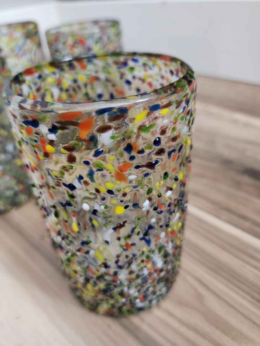 Multicolor Confetti Artisan Glass Tumbler - Set of 4